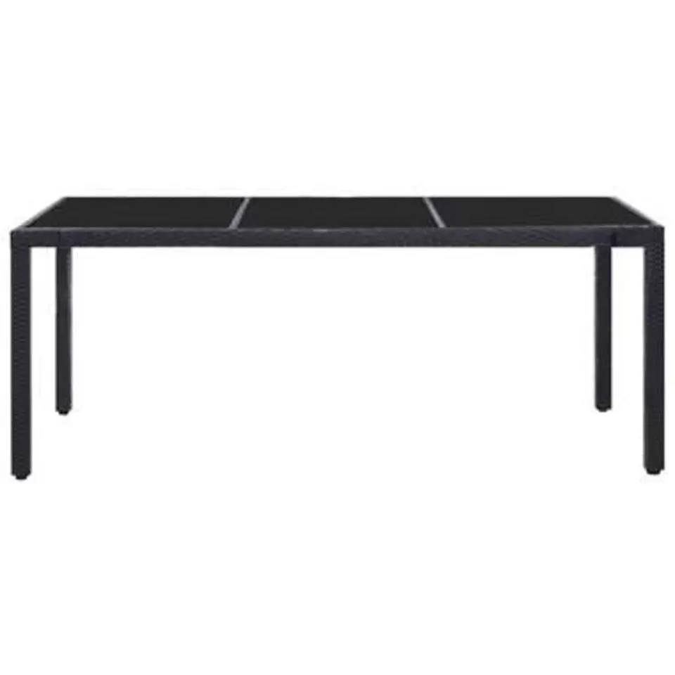 vidaXL - Tuintafel En Stoel - Zwart - Poly rattan - 190 cm tafellengte