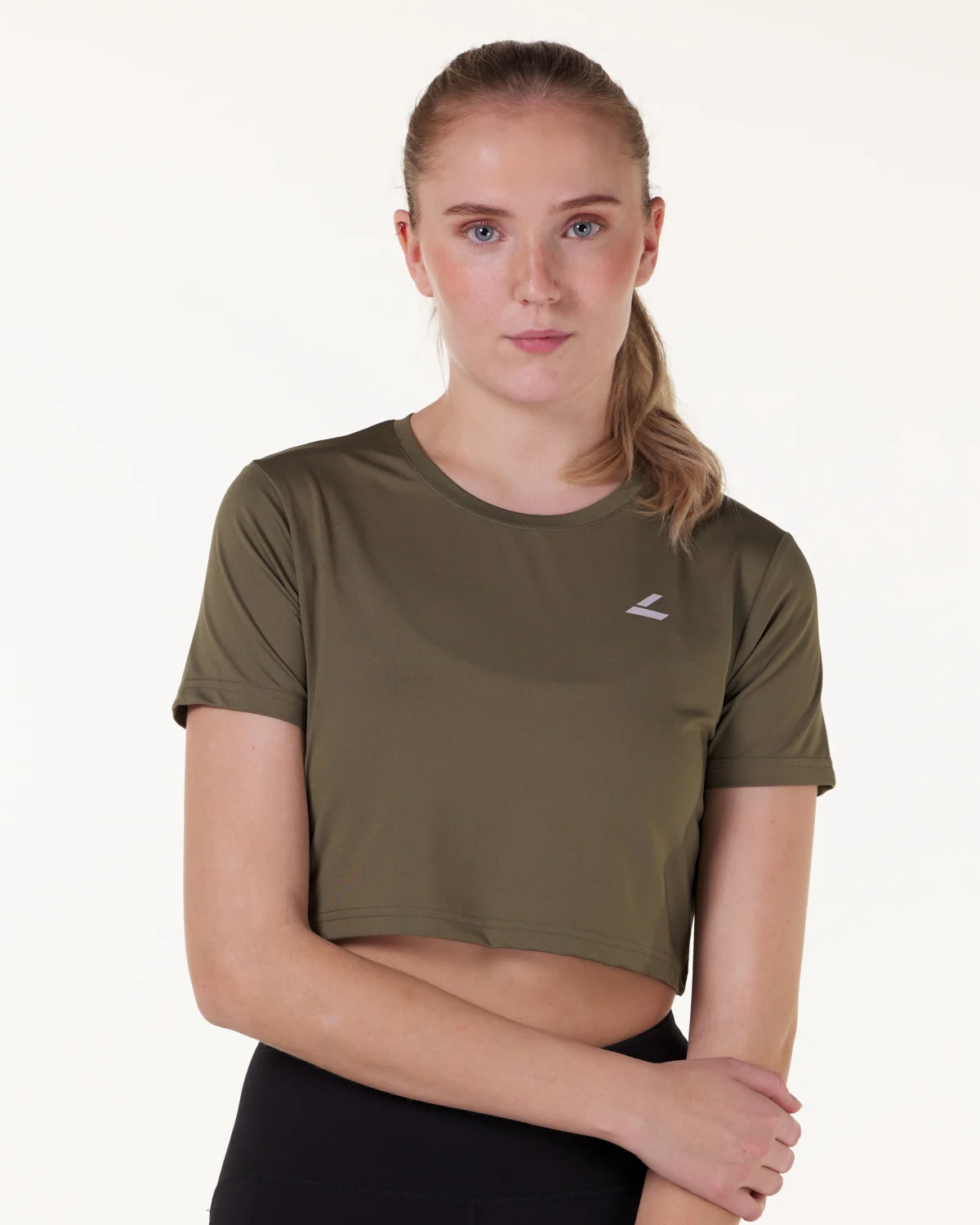 LEVITY Essential Crop T-shirt Green Burnt