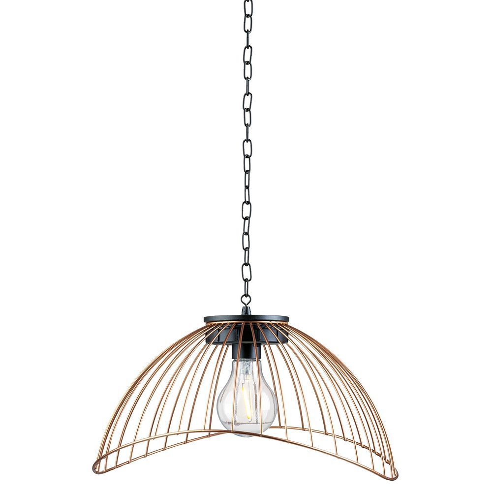 Lanterne solaire métal filaire cuivre