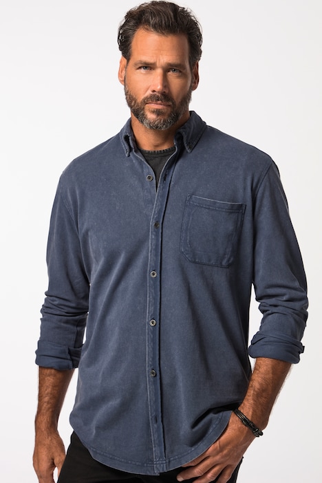 Hemd, Langarm, Piqué, Vintage-Look, Buttondown-Kragen, Modern Fit, bis 8 XL