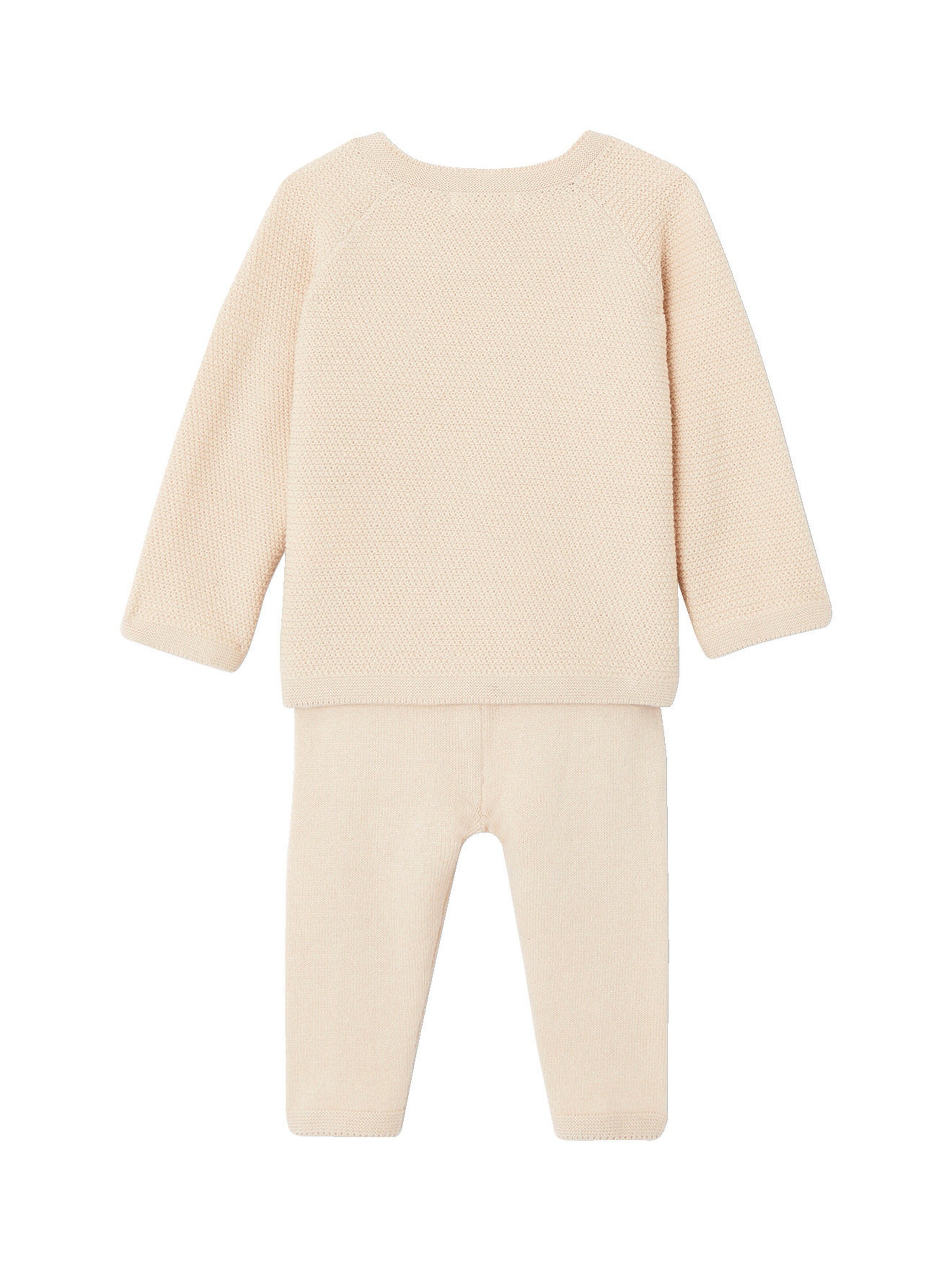 Vertbaudet Baby Strick-Set: Pullover & Leggings beige