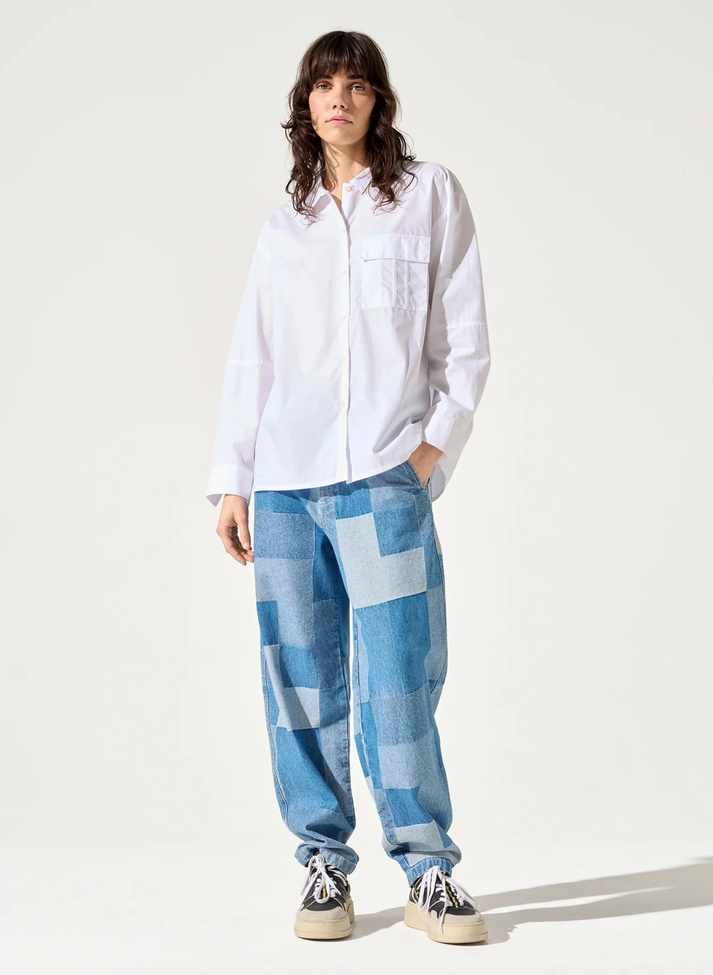 RON - Chemise ample col classique en coton bio | Blanc