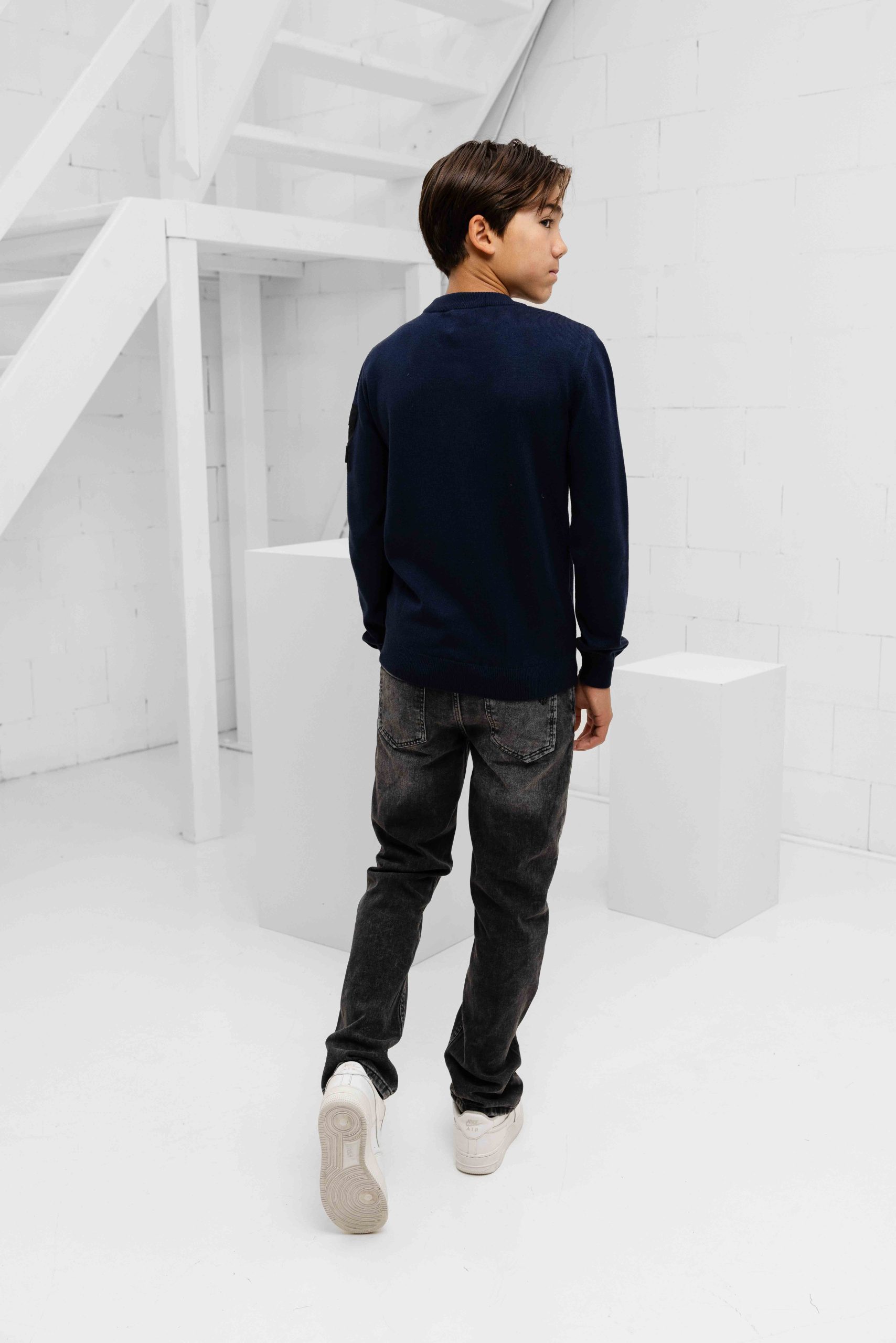 Malelions Knitted Pocket Sweater Kids Donkerblauw