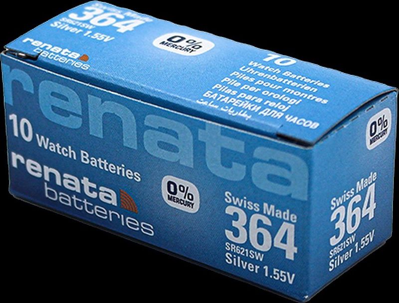 Renata 364 / SR621SW - zilveroxide knoopcel horlogebatterij - 2 (twee) stuks - Swiss Made