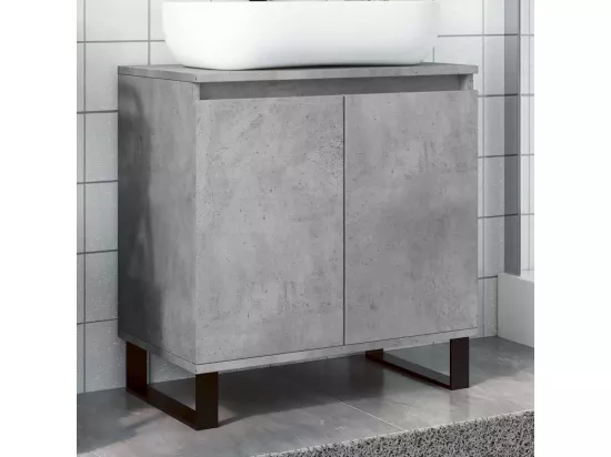 Armoire de bain gris béton 58x33x60 cm bois d'ingénierie