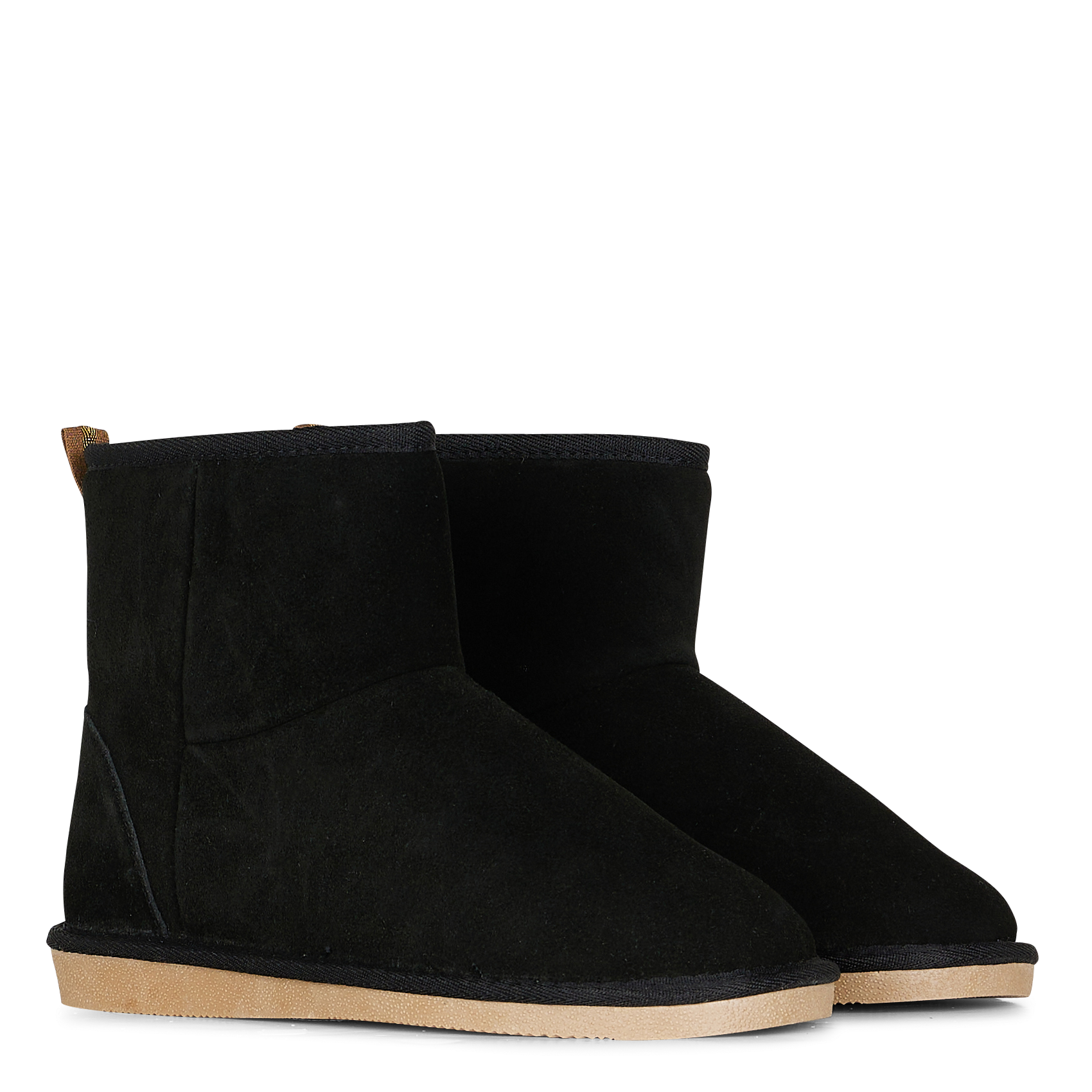 CHILLOU - Bottines fourrées en cuir velours | Noir