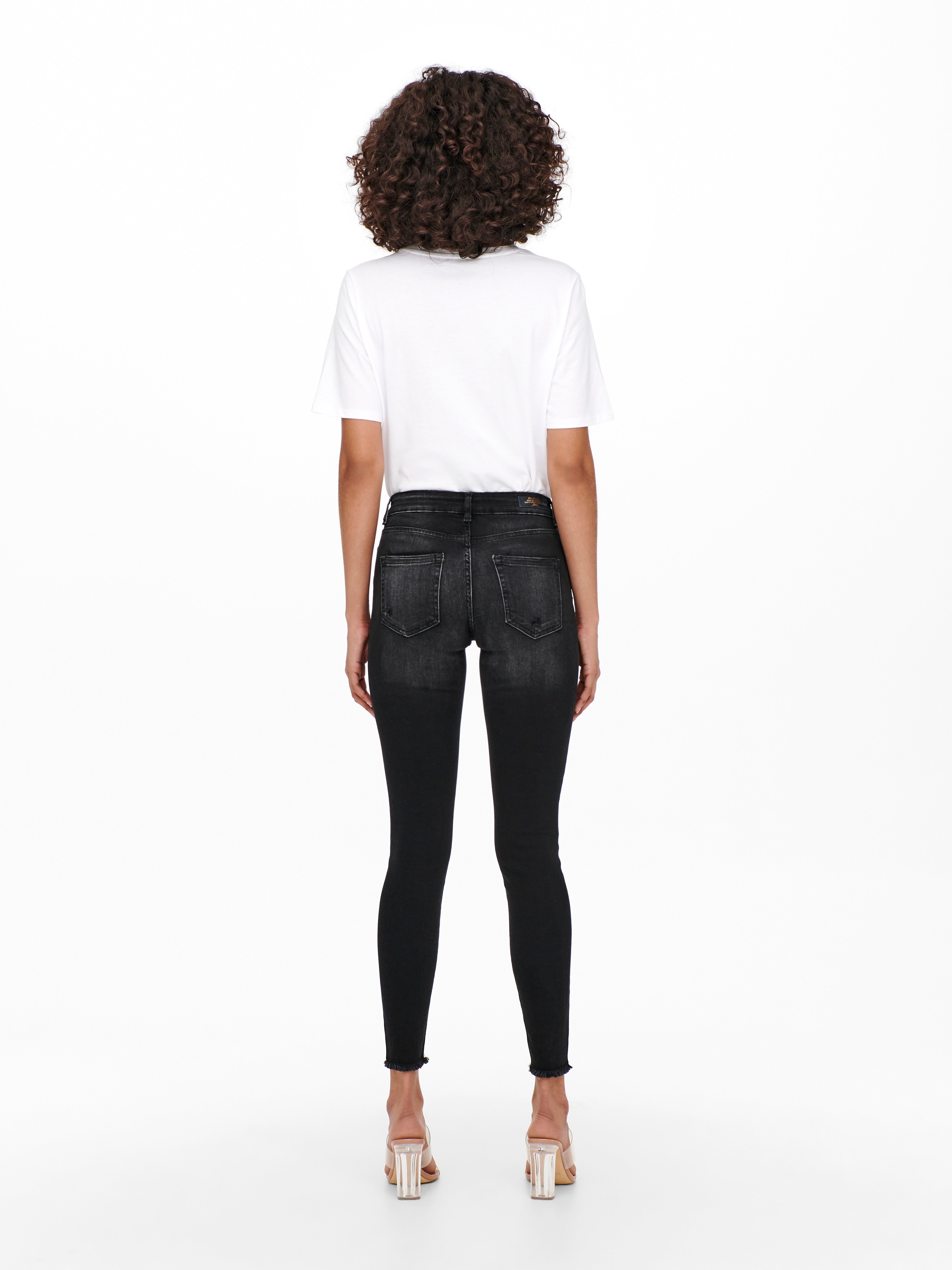 ONLBLUSH Mittlere Taille Skinny Fit Jeans Washed Black