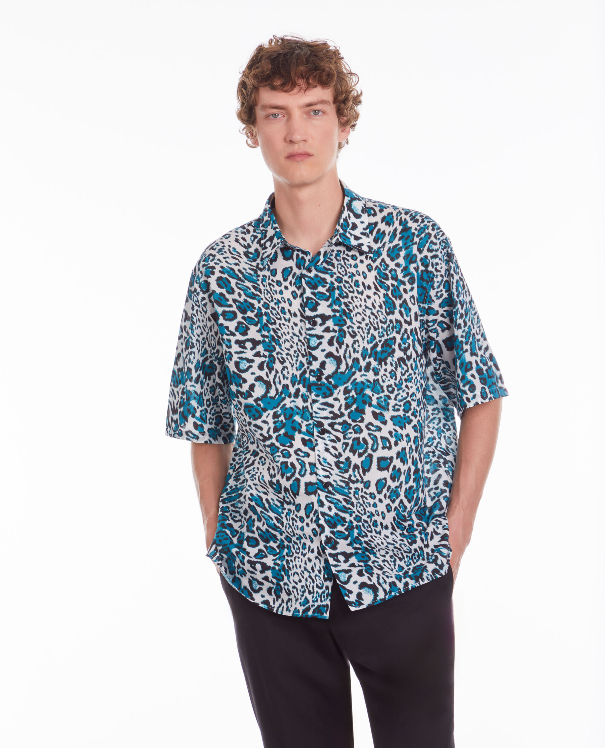 Chemise imprimée manches courtes en coton