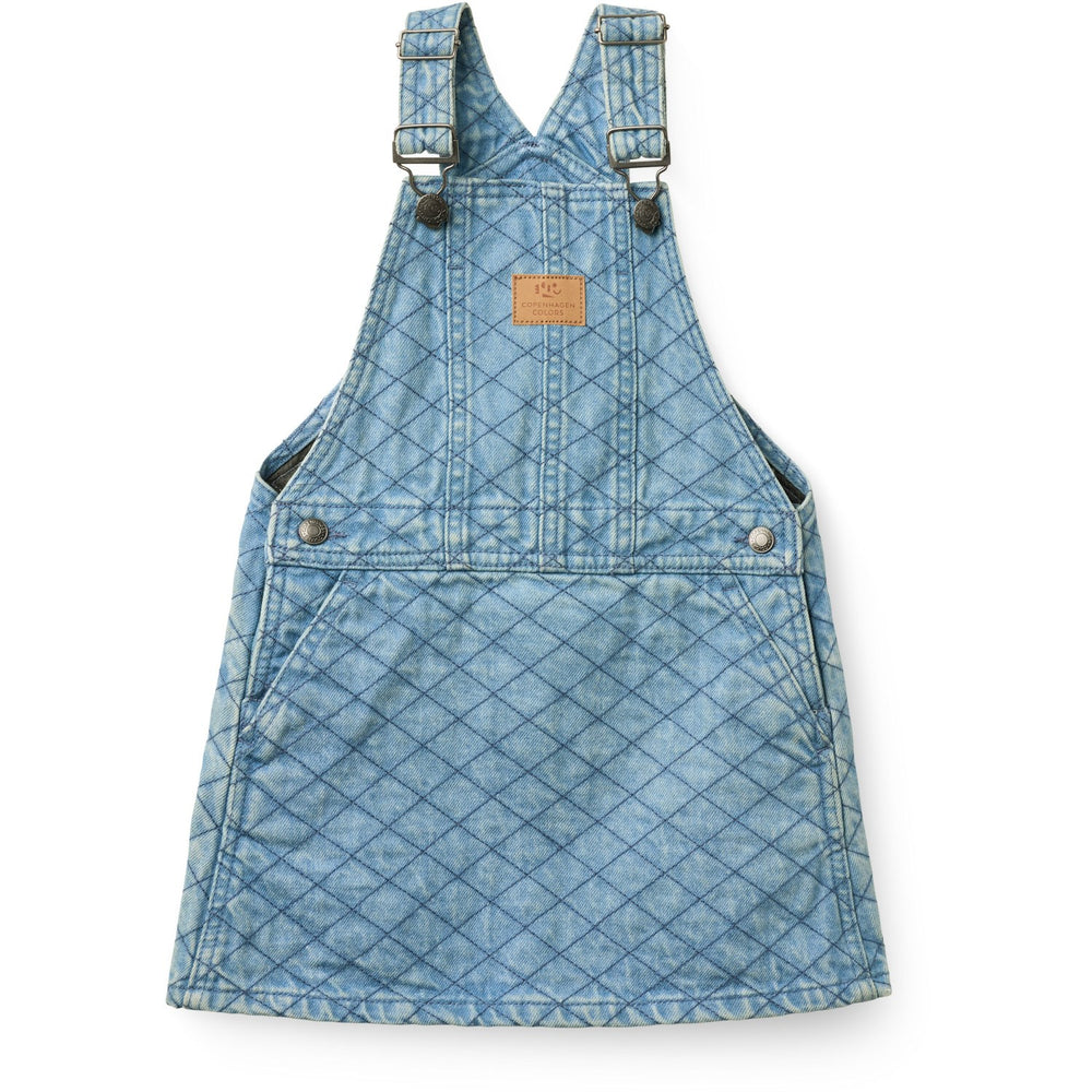 Køb COPENHAGEN COLORS Lt. Washed Blue Quilt Organic Quiltet Denim Spencer Kjole