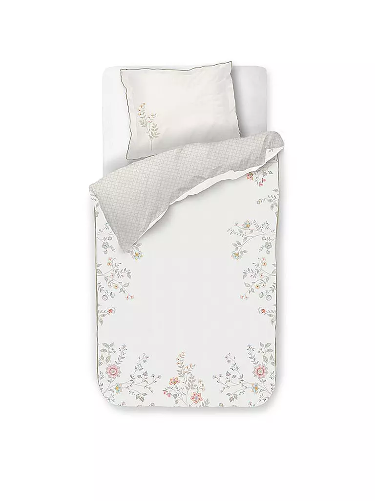 PIP STUDIO Perkal Bettwäsche CAMPO DE FLORES 70x90cm/140x200cm Off White  weiss