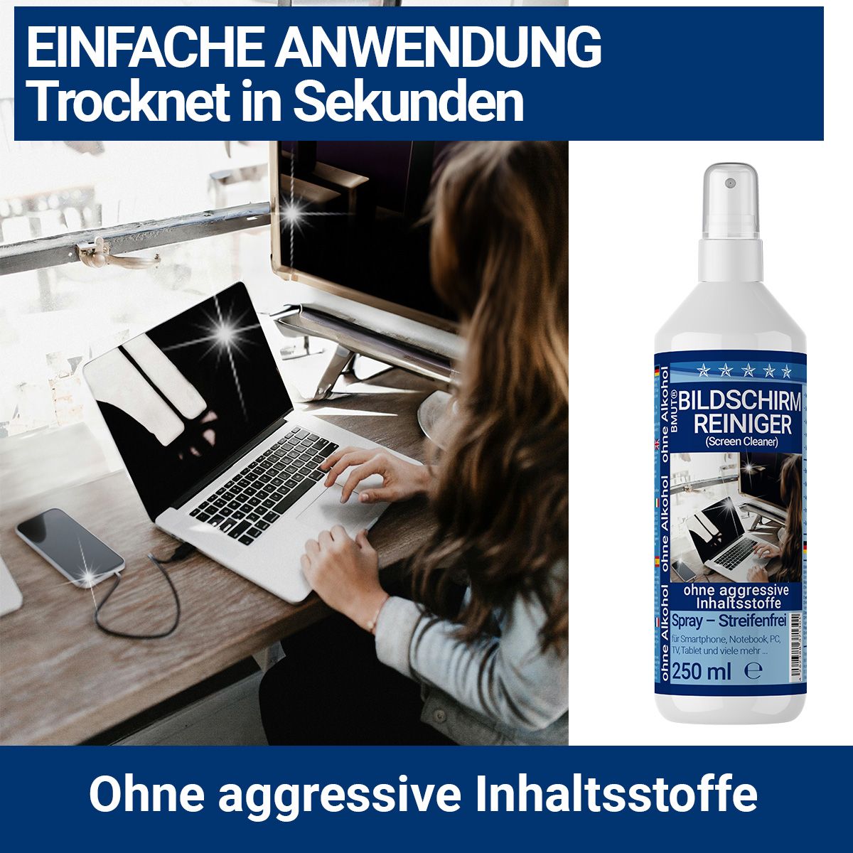 BMUT Bildschirmreiniger Spray Set