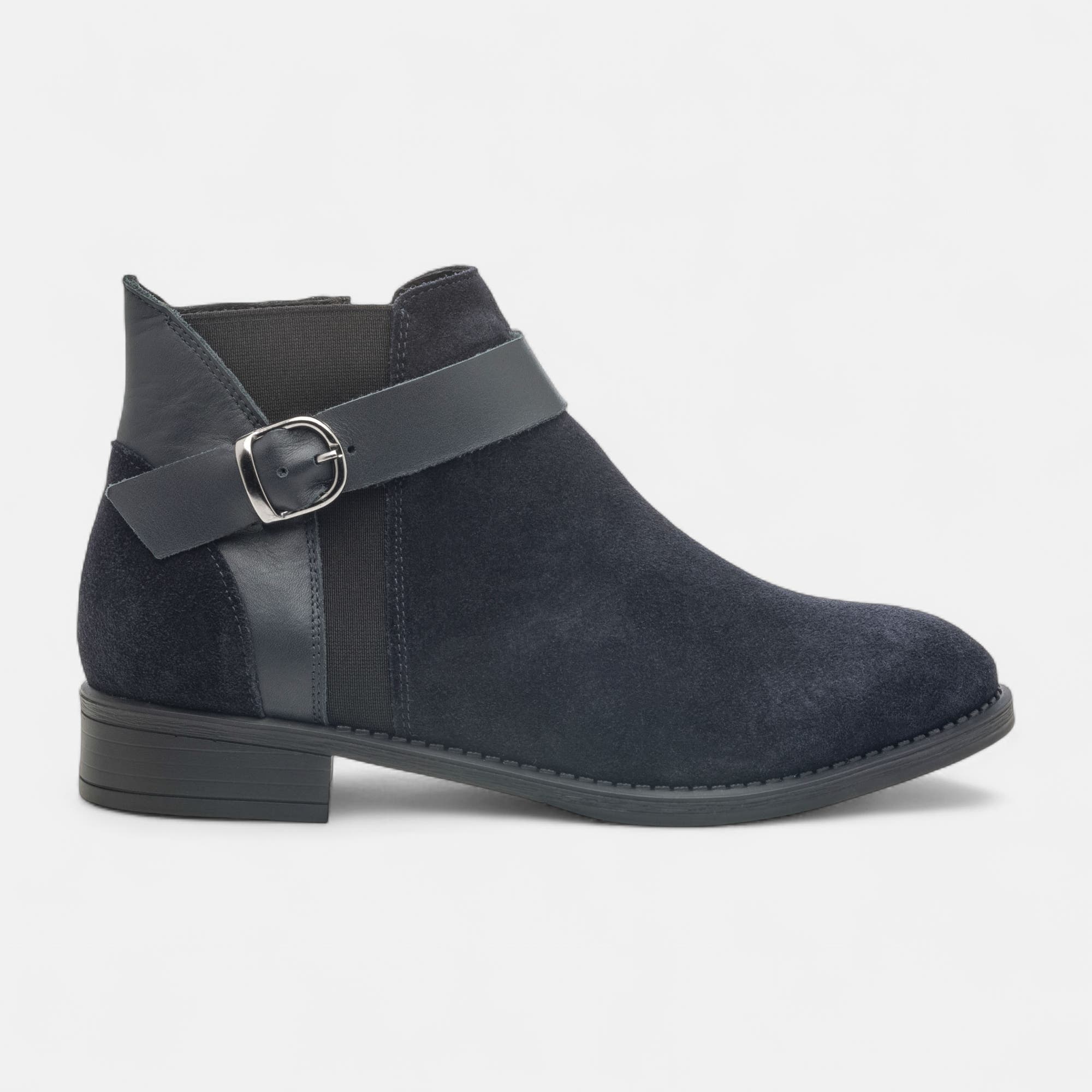Bottines Femme en cuir bleu marine