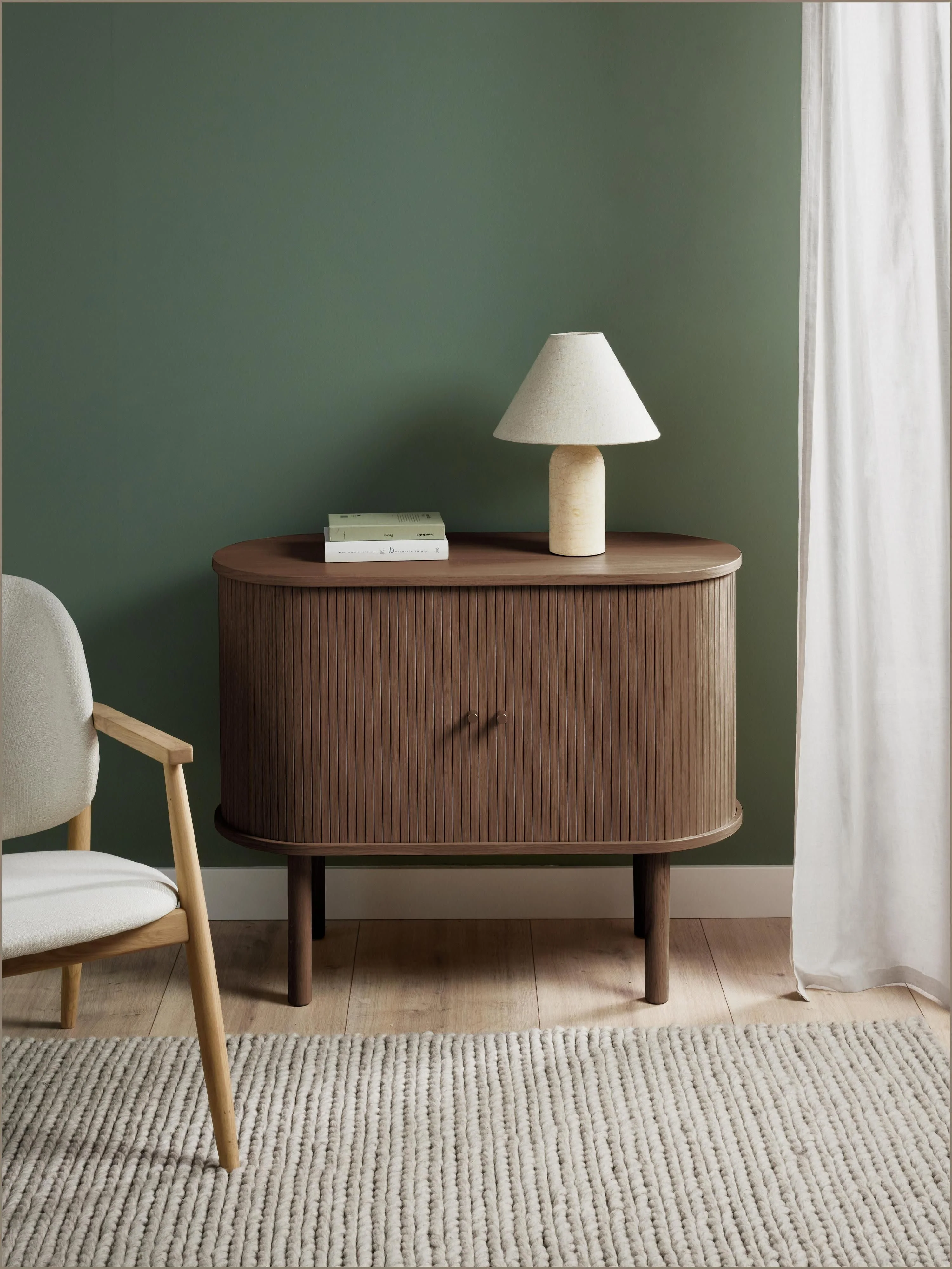Kleine dressoir Calary met geribde voorzijde