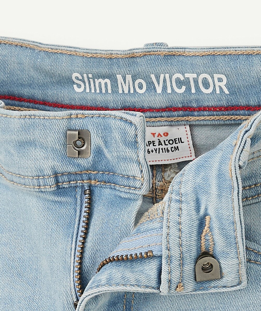 VICTOR LE PANTALON SLIM BLEU CLAIR EN DENIM LESS WATER TAILLE +