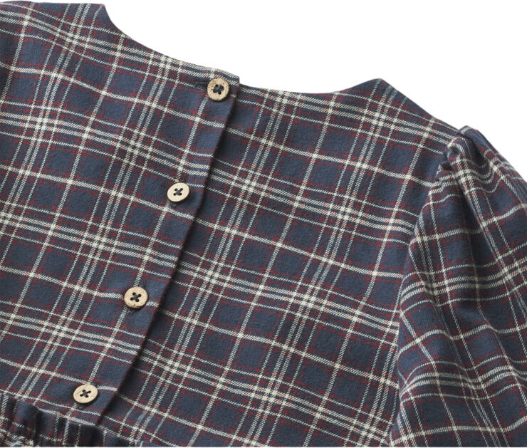 Wheat Kjole Fanny Navy check