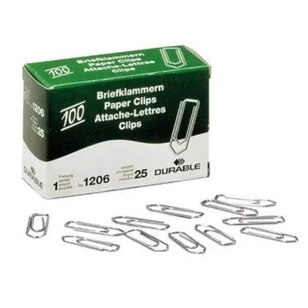 Durable 120625 Briefklammern verzinkt 26 mm, 100 Stück