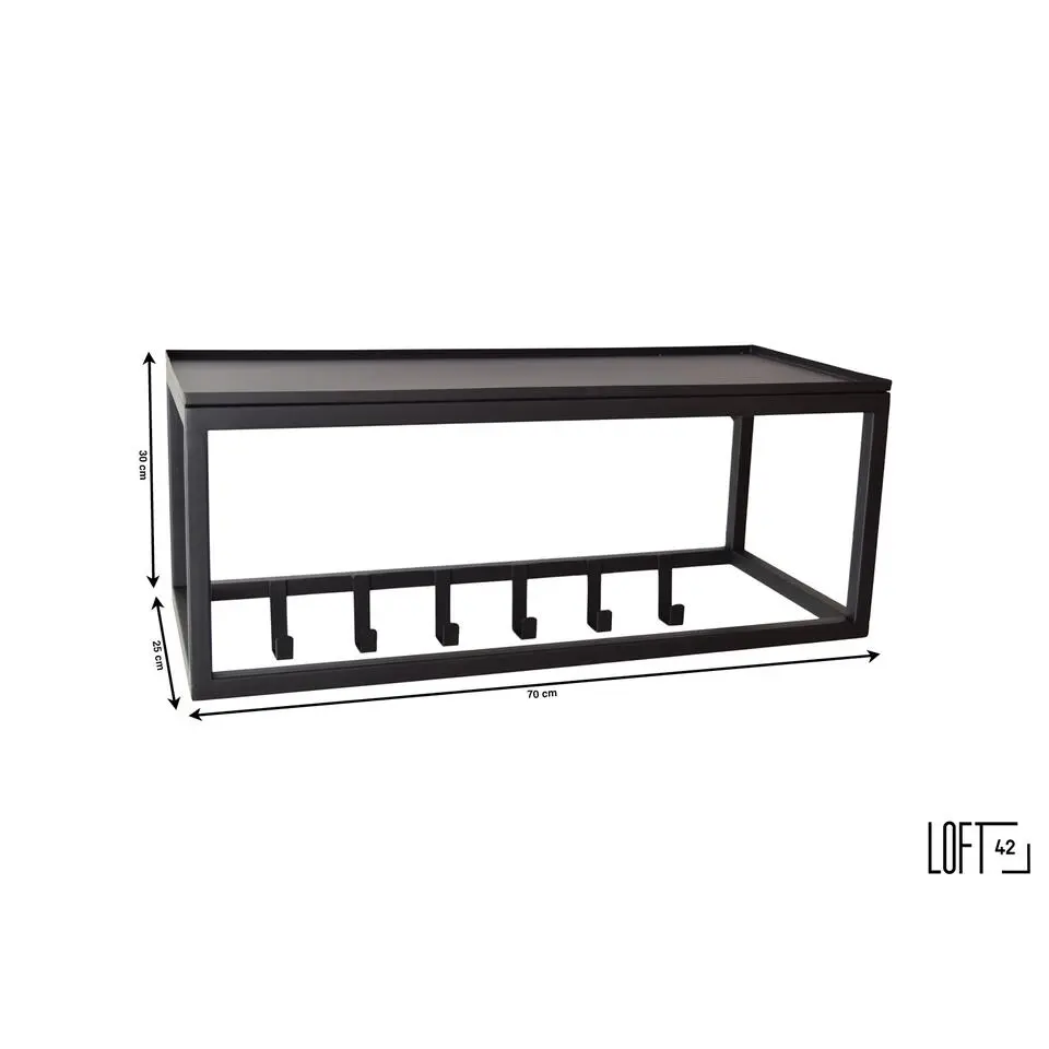 LOFT42 Blacky Kapstok - Zwart – Metaal – 6 haken