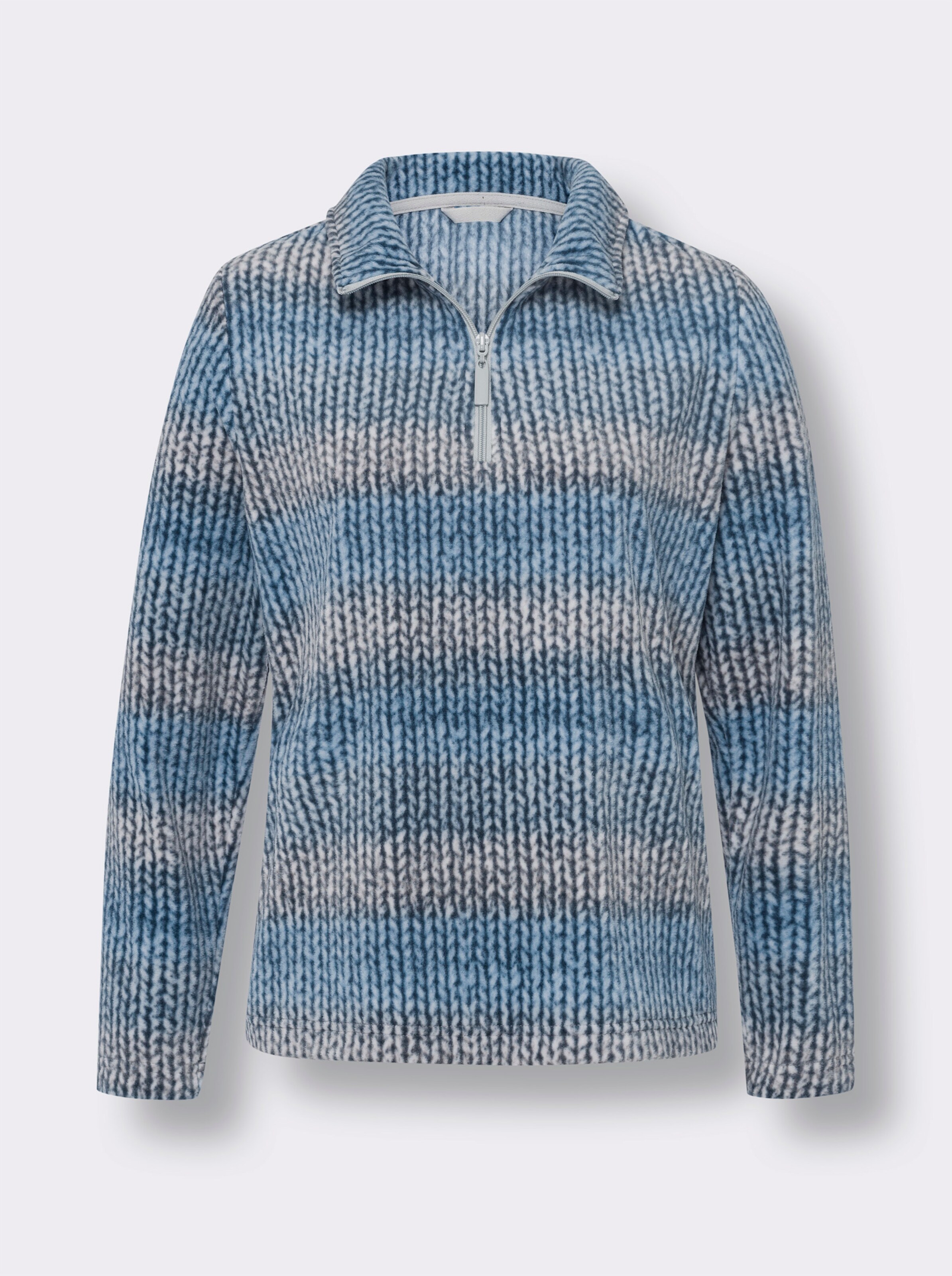 Fleeceshirt in Strick-Optik