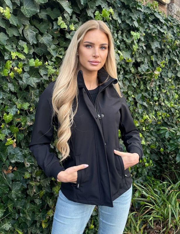 Airforce - Softshell Jacket - True Black - Afneembare Capuchon - Ritssluiting met Drukknopen