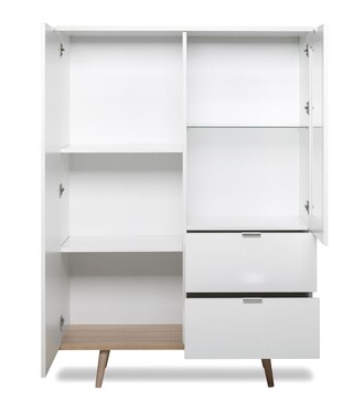 Highboard GÖTEBORG 100 x 140 cm weiß/ braun