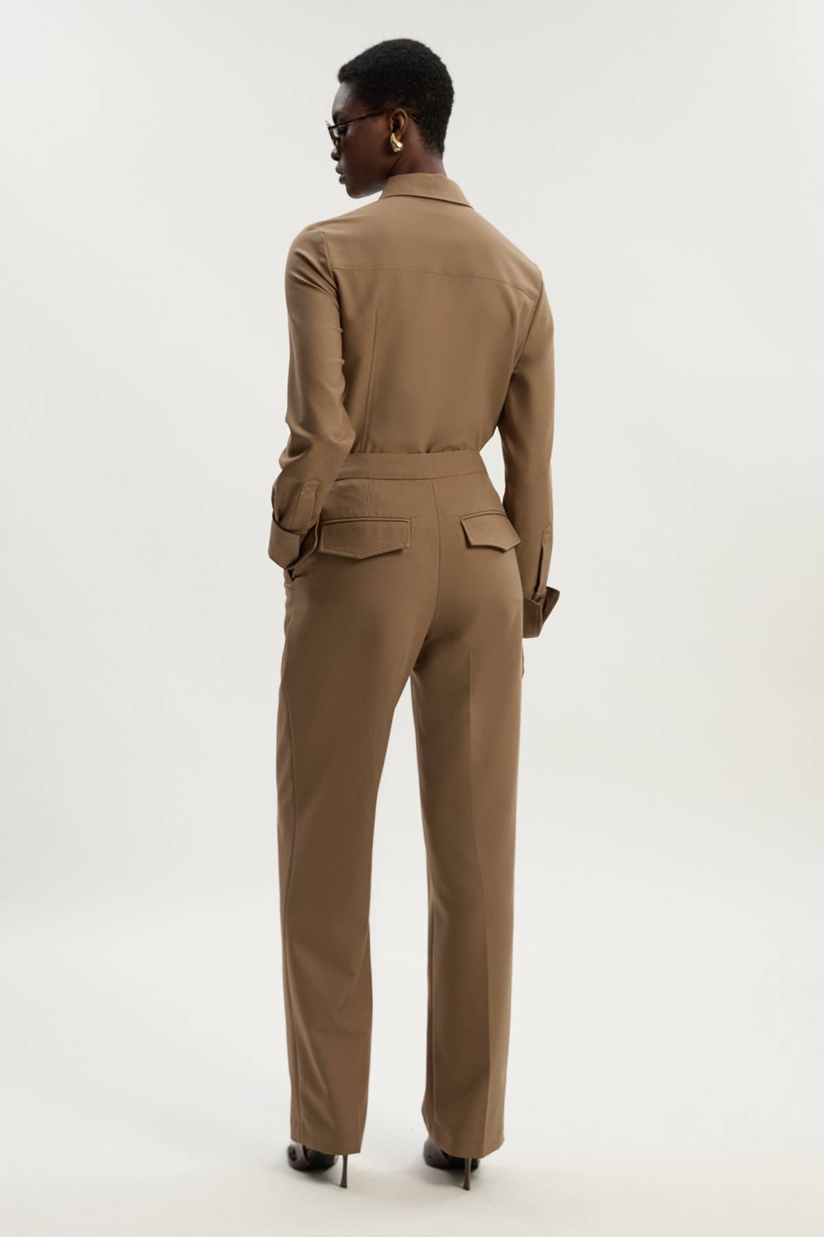 KarenMillen Pantalon Fuselé Ajusté en Mélange de Viscose