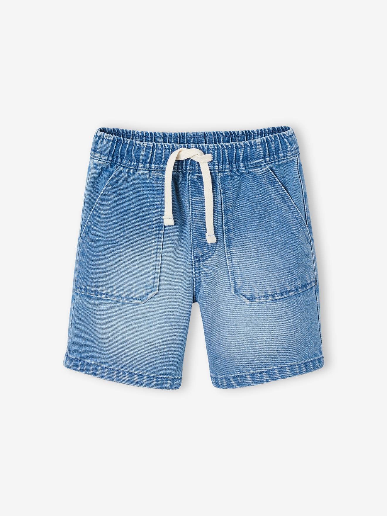 Bermuda jeans Double Stone estilo carpinteiro para meninos