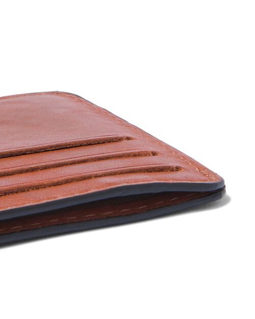 porte-cartes en cuir marron avec blocage RFID