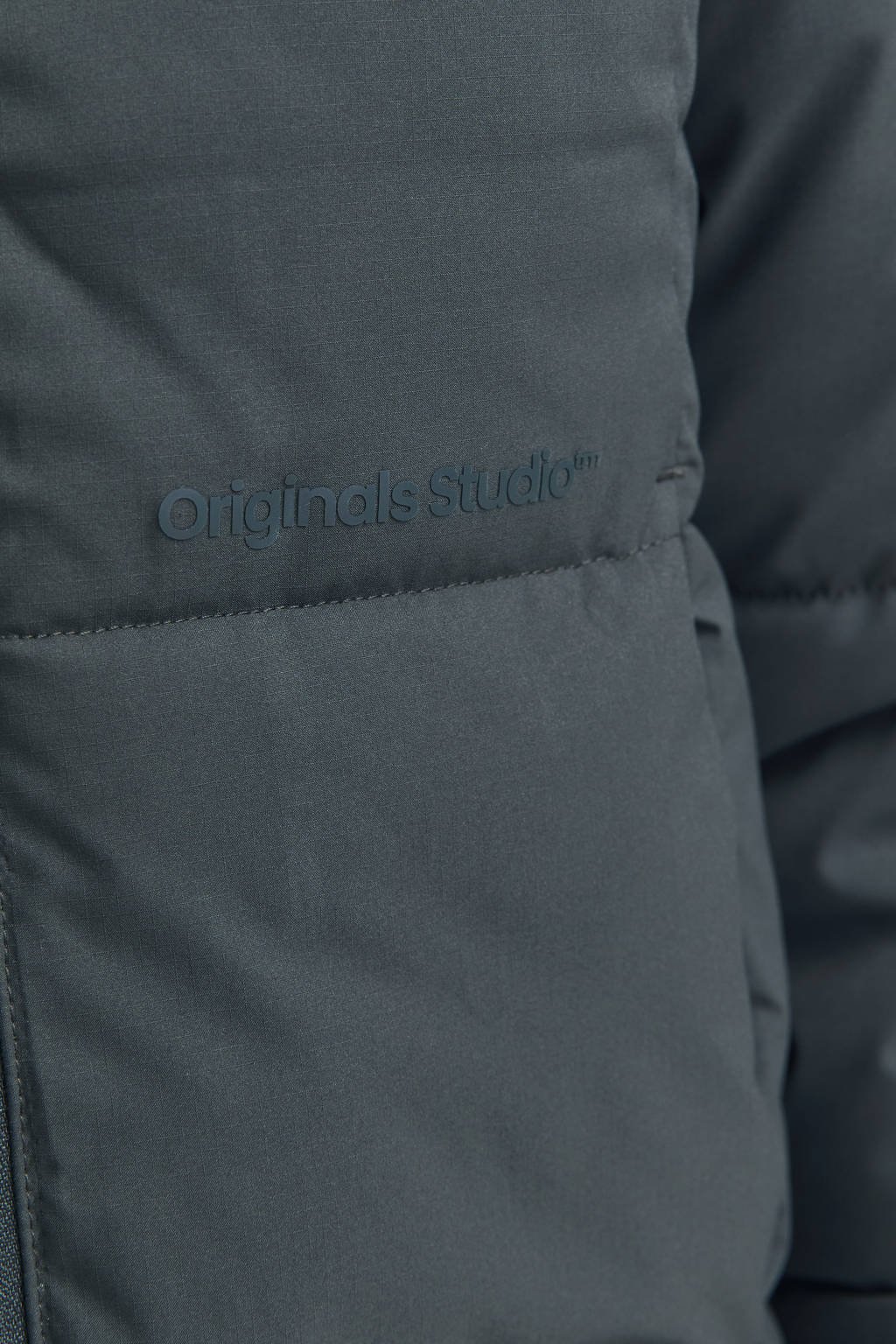JACK & JONES gewatteerde winterjas JORVESTERBRO diep donkergroen