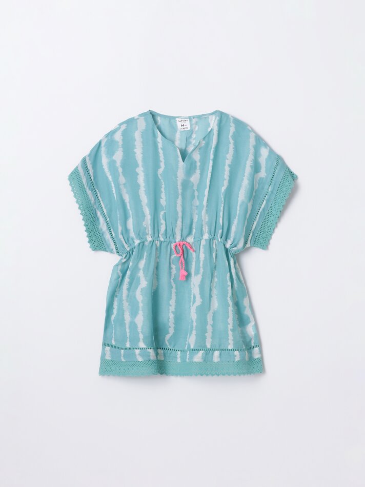 Caftan tie-dye - Azul-petróleo