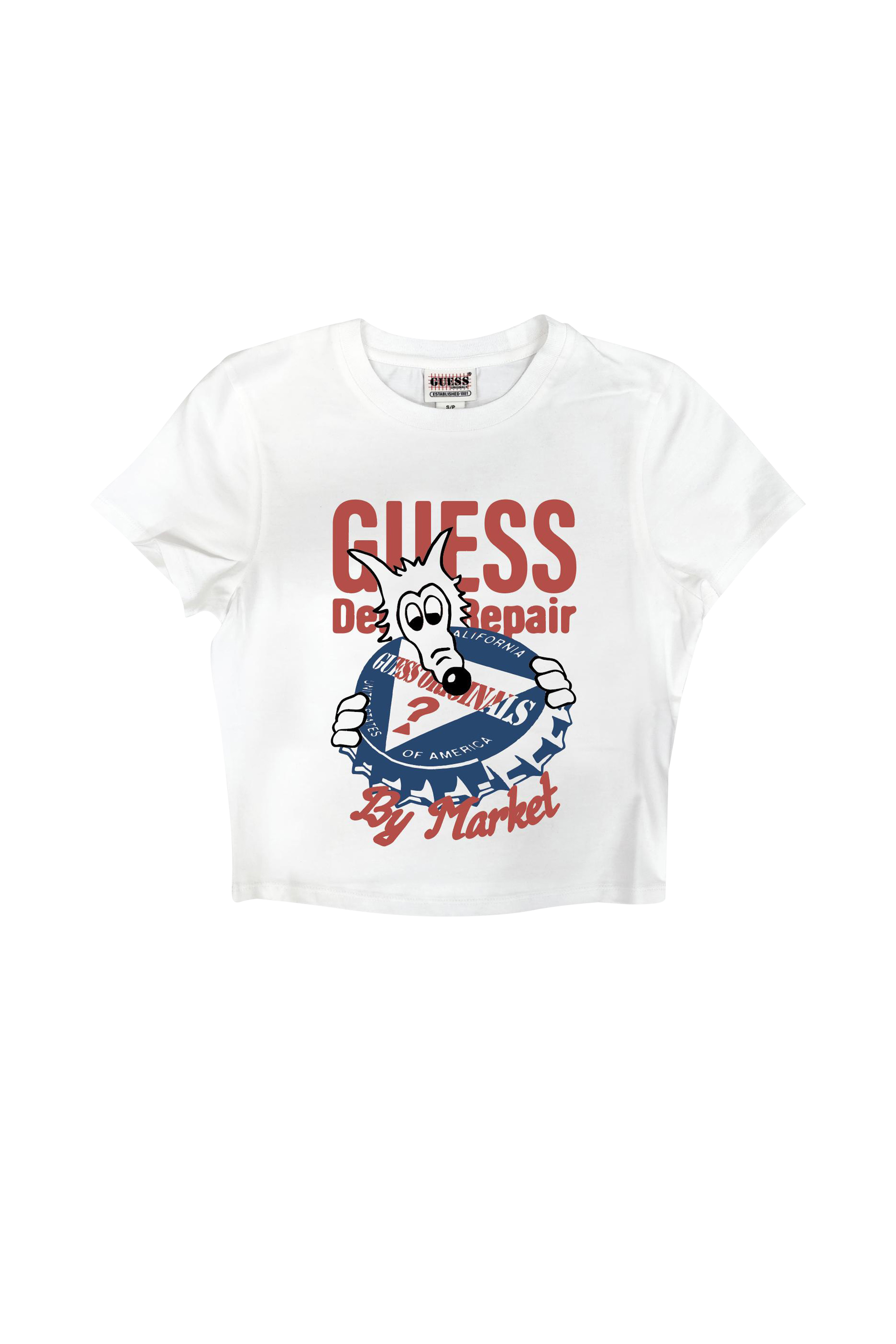 GUESS ORIGINALS T-shirt GO MARKET BABY G011 PUR Blanc