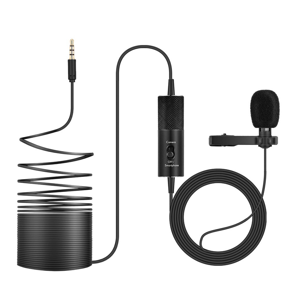 (1.8m) Lavalier Krawatten Mikro Ansteckmikrofon für Audioaufnahmen 1.8m (Kamera / DSLR / Handy / PC / Laptop)