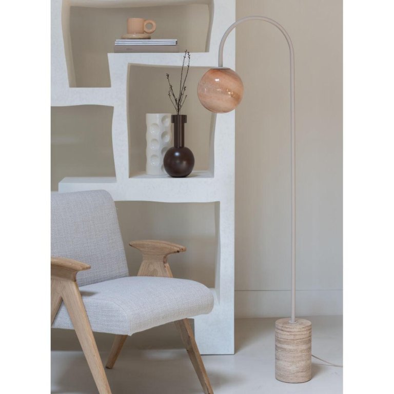 It's about Romi Tivoli vloerlamp marmer bruin