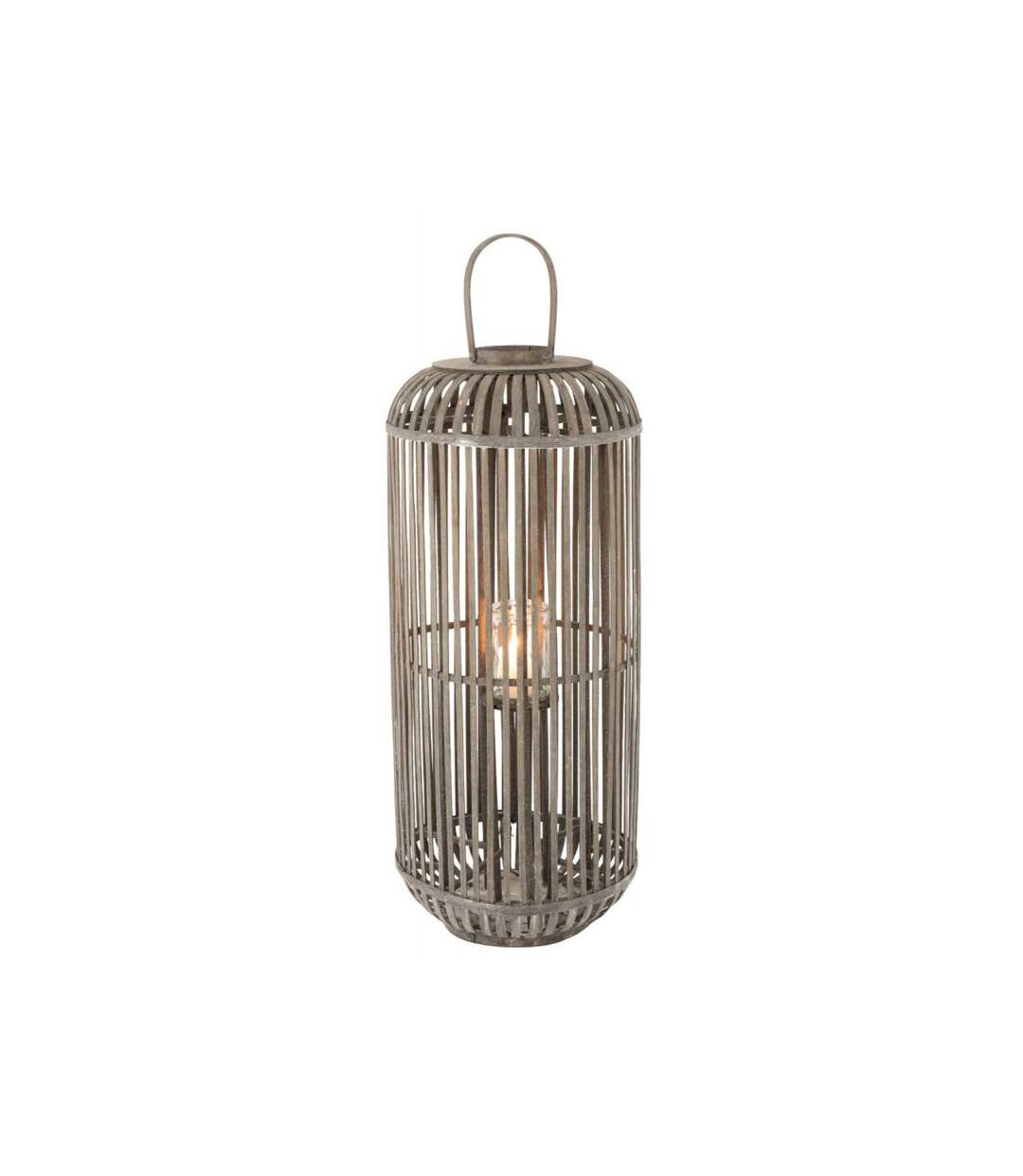 Paris Prix - Lanterne Déco En Bois calvo 96cm Gris
