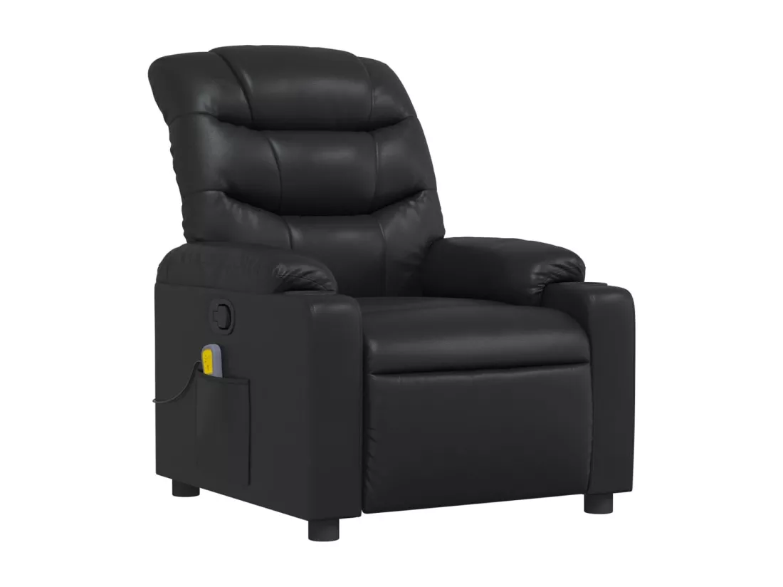 Fauteuil massant inclinable Noir Similicuir