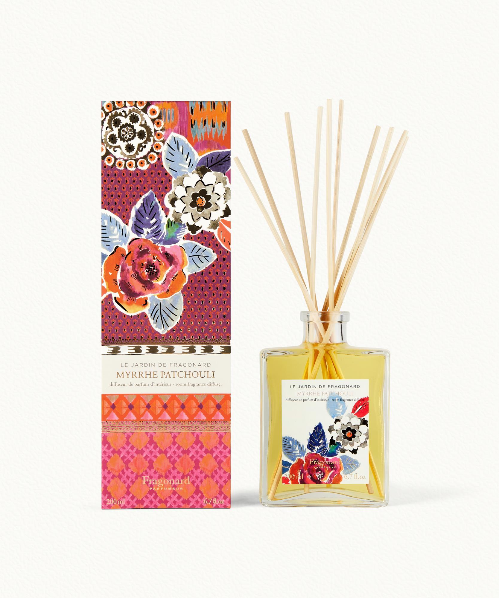 Myrrhe Patchouli  Diffuseur + 10 bâtonnets - flacon 200 ml