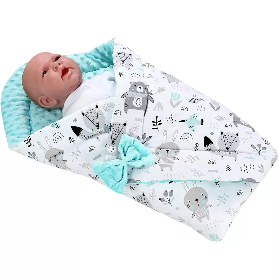 TupTam Baby Winter Einschlagdecke Warm Wattiert Minky mint