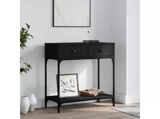 Table console noir 75x34,5x75 cm bois d'ingénierie