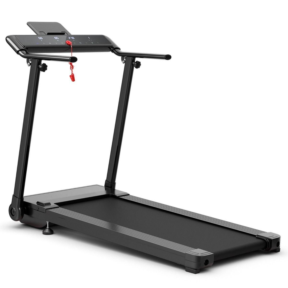 Tapis de Course/Marche Pliable 500W 12 Programmes Prédéfinis 0,8-9,6 Km/h Ecran Tactile LED 4 Touches de Raccourci Noir Support pour Ipad - Lidl-Manfred