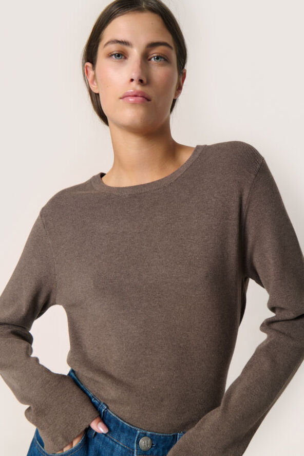 Soaked in Luxury SLPina Pullover LS Major brown melange