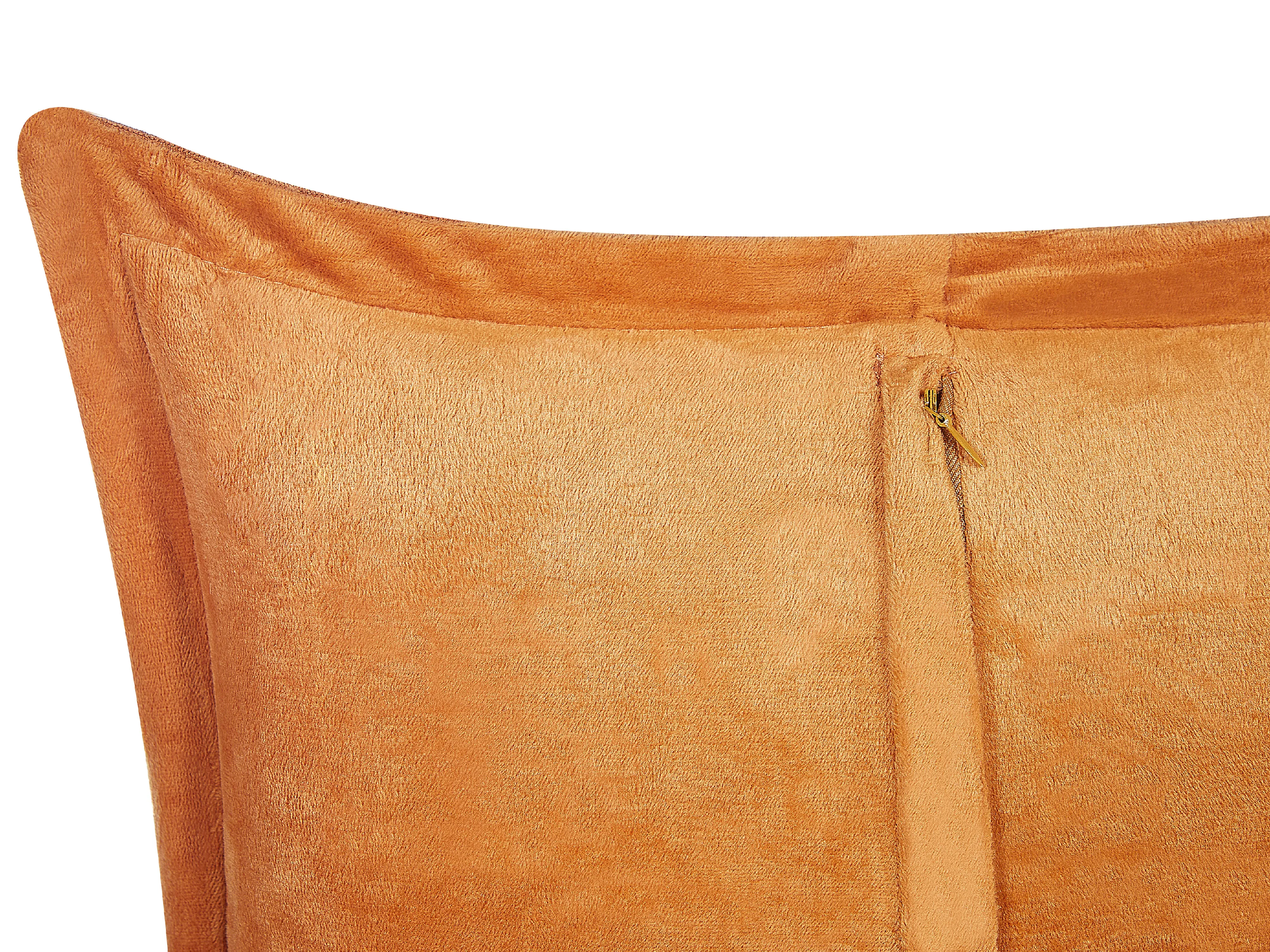 Set van 2 sierkussens ZINNIA Corduroy 43 x 43 cm Oranje effen