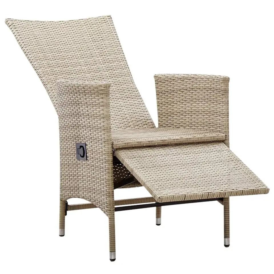vidaXL - Tuinstoelen - Beige - Poly rattan - 2 stuks - Met kussens