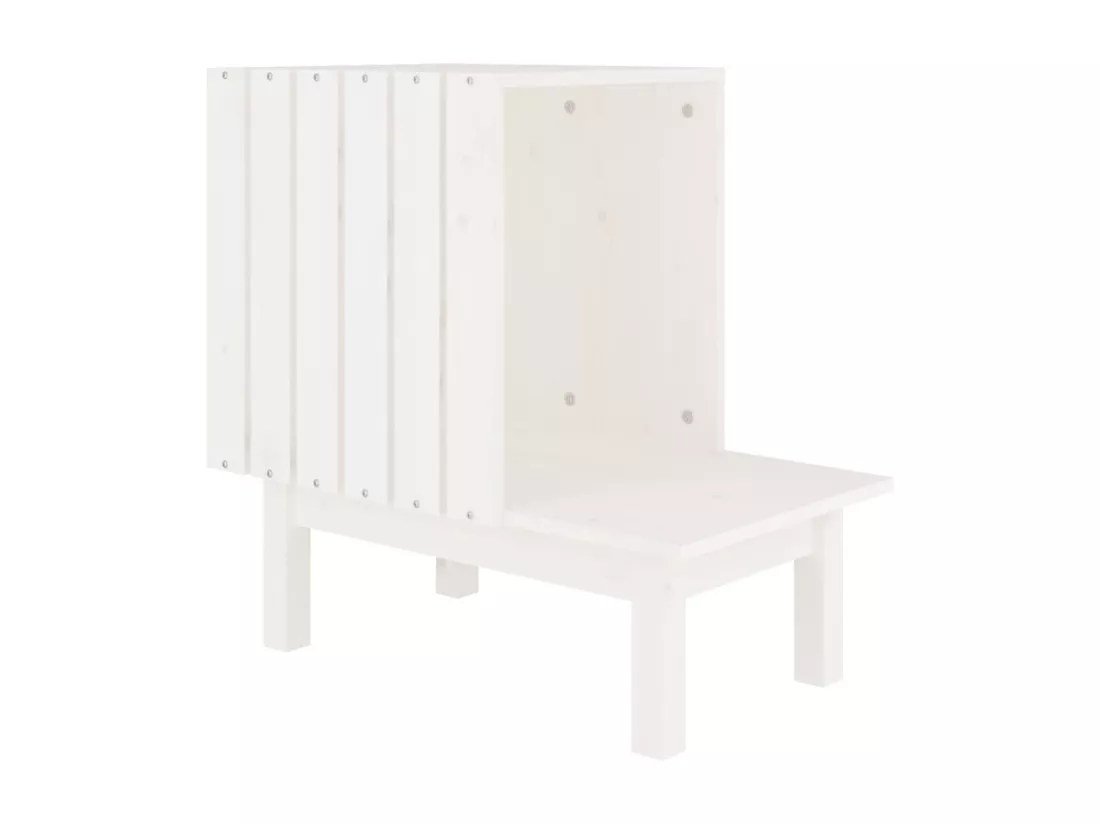 Maison pour chat Blanc 60x36x60 cm Bois de pin massif