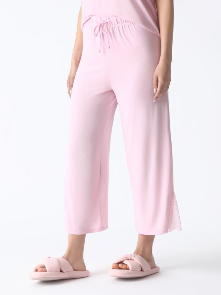 Calça de pijama de renda - Rosa