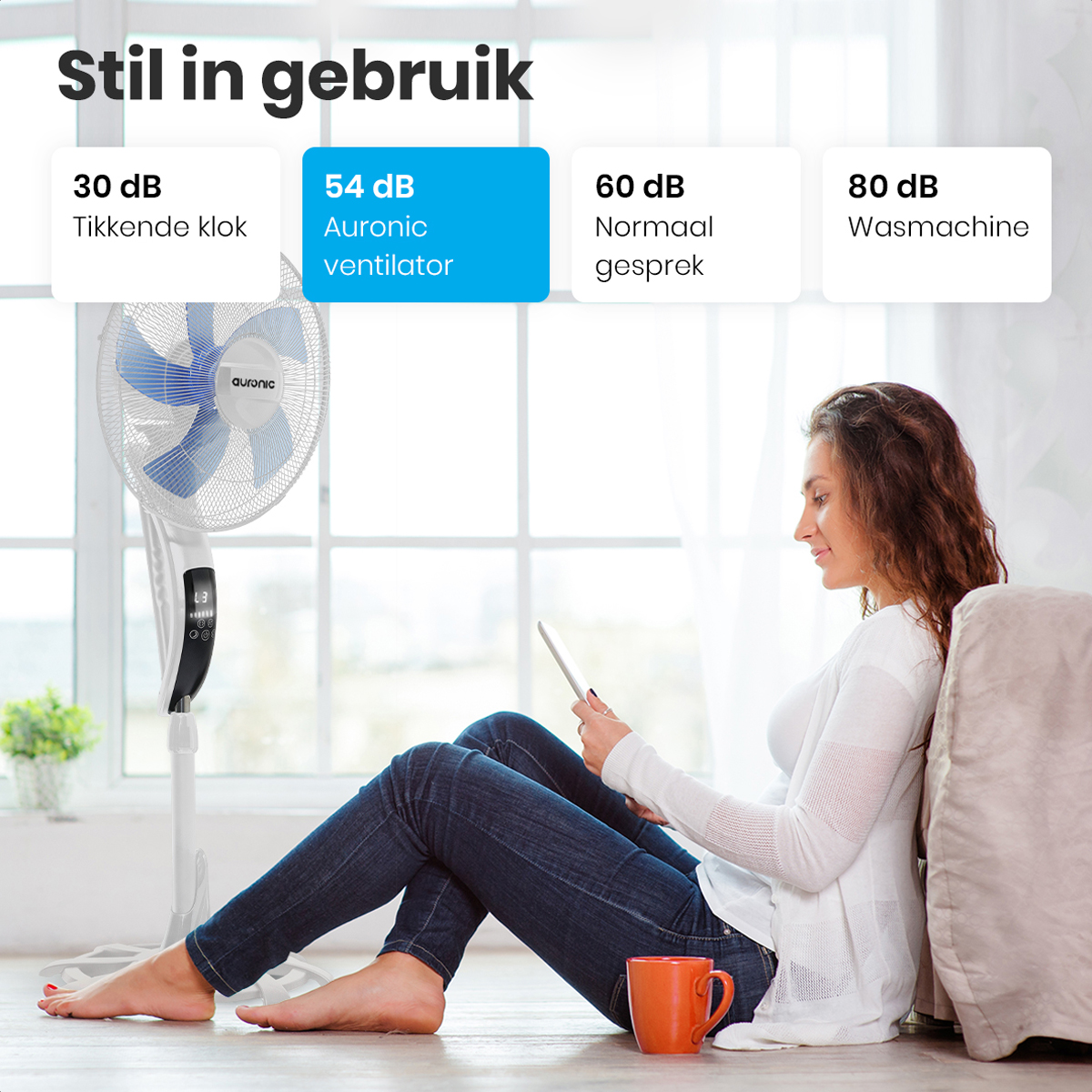 Auronic statiefventilator met afstandsbediening - White