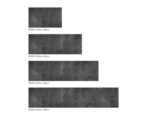 Keukenachterwand mySpotti Profix Beton Zwarte betonwand 100 x 60 cm PX-10060-1912-HB