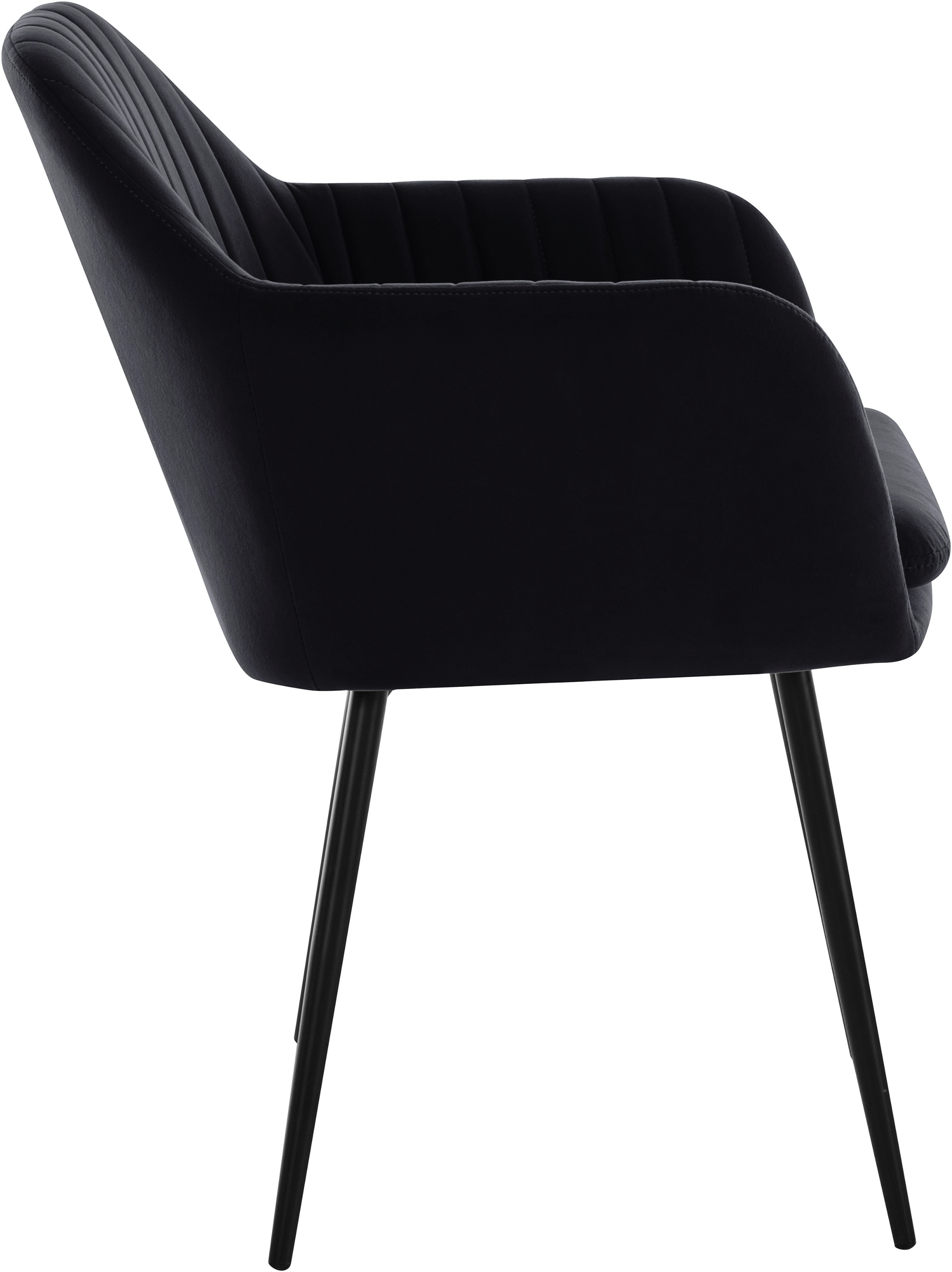 Polsterstuhl MILA I 2er Set Schwarz