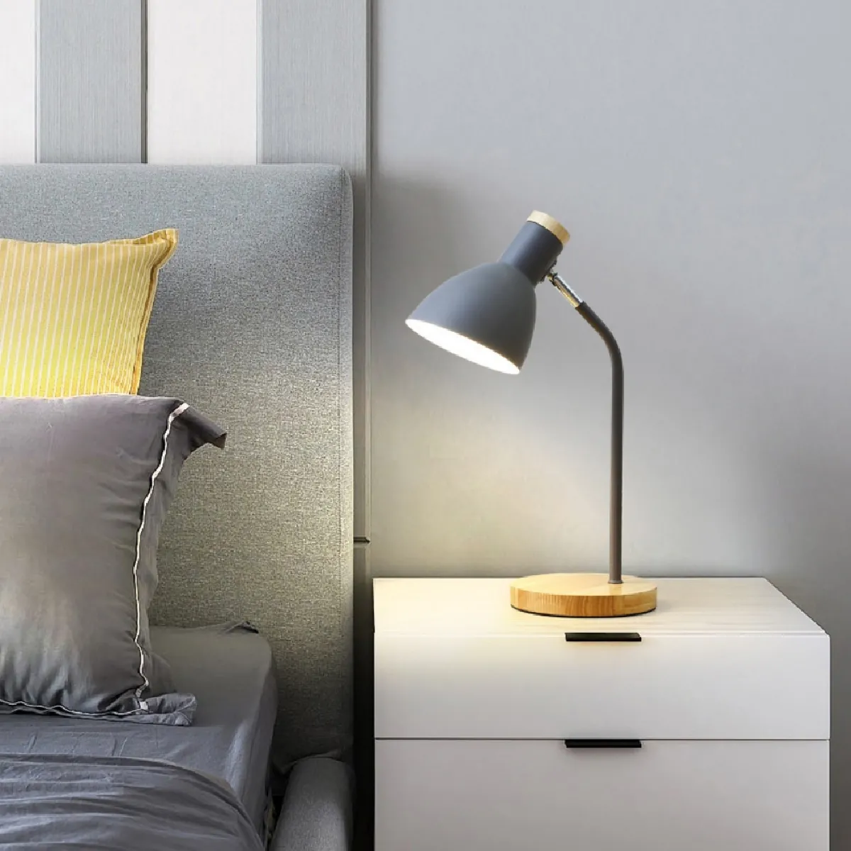 Lampe de table ajustable E27 - Gris