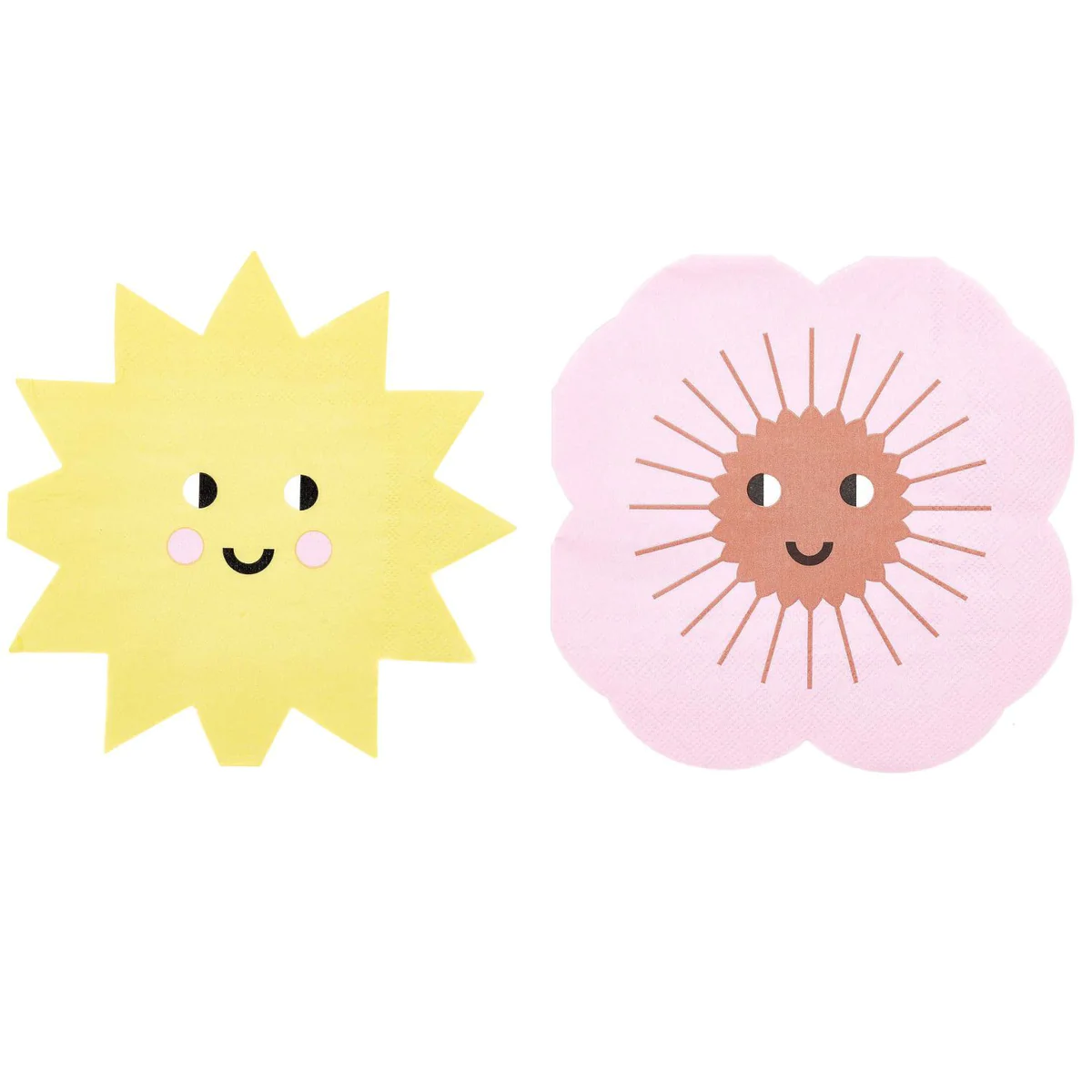 40 serviettes en papier soleil + fleur Rico Design