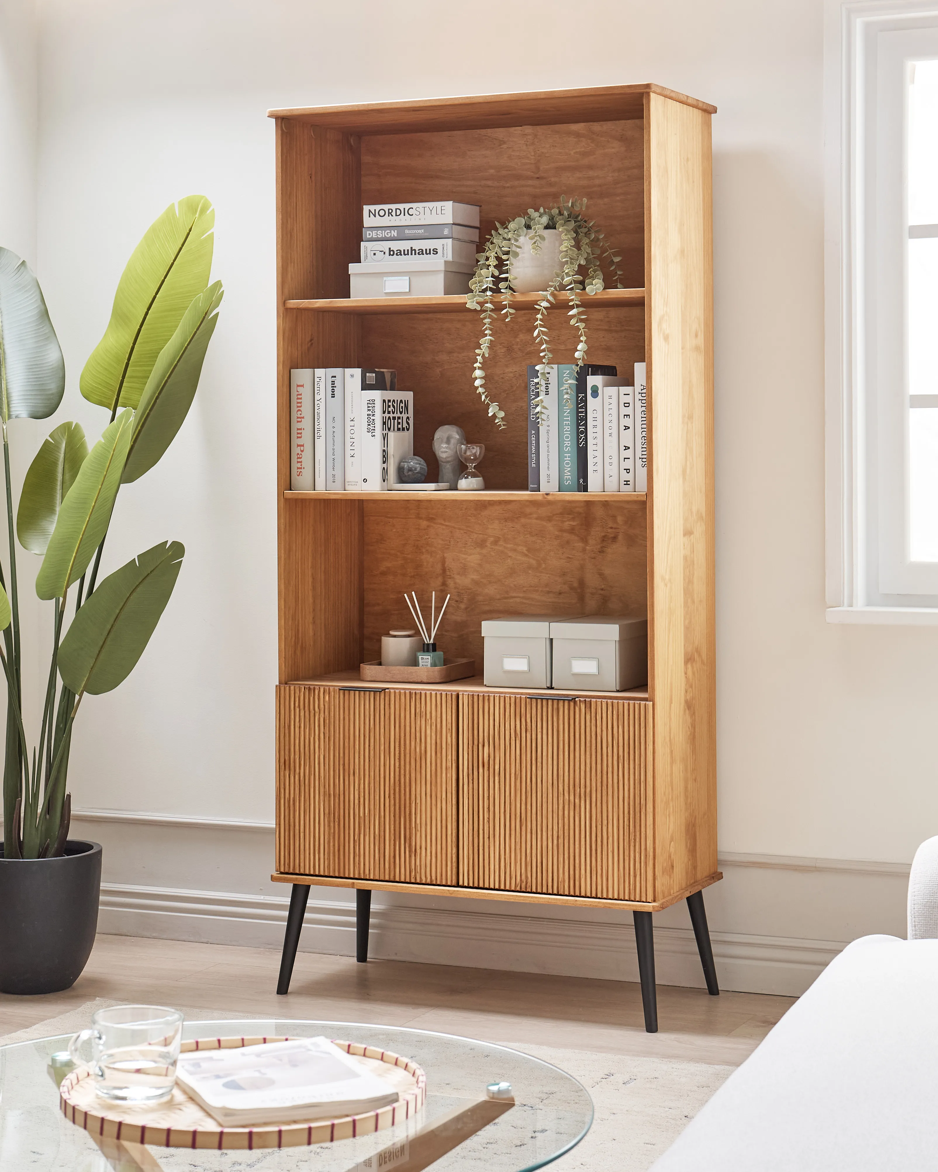 Boekenkast TIMMINS Dennenhout 190 cm Bruin