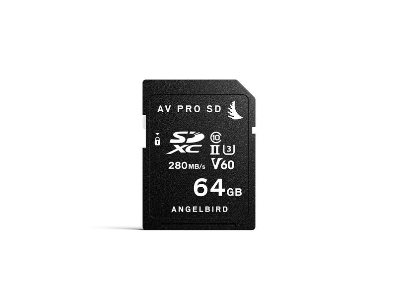 Angelbird SDXC-Karte AV Pro SD V60 Mk2 64 GB Schnelle, zuverlässige und hochkompatible SDXC UHS-II V60 Speicherkarte
